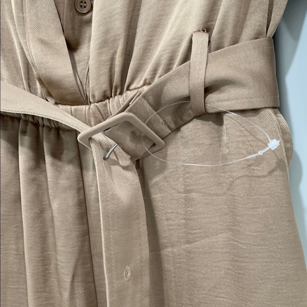 INC International Concepts Tan Jumpsuit with Collared Neckline - Picture 12 of 14